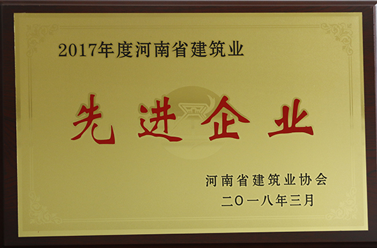 “河南省建筑业先进企业”荣誉奖牌